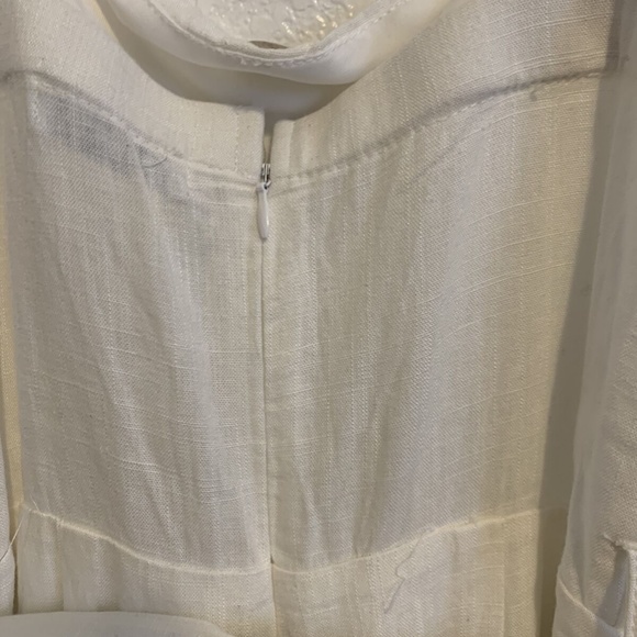 Lilyful Woman's Small White Strappy Cotton Ankle Length Romper Jumper Jumpsuit - Picture 7 of 8